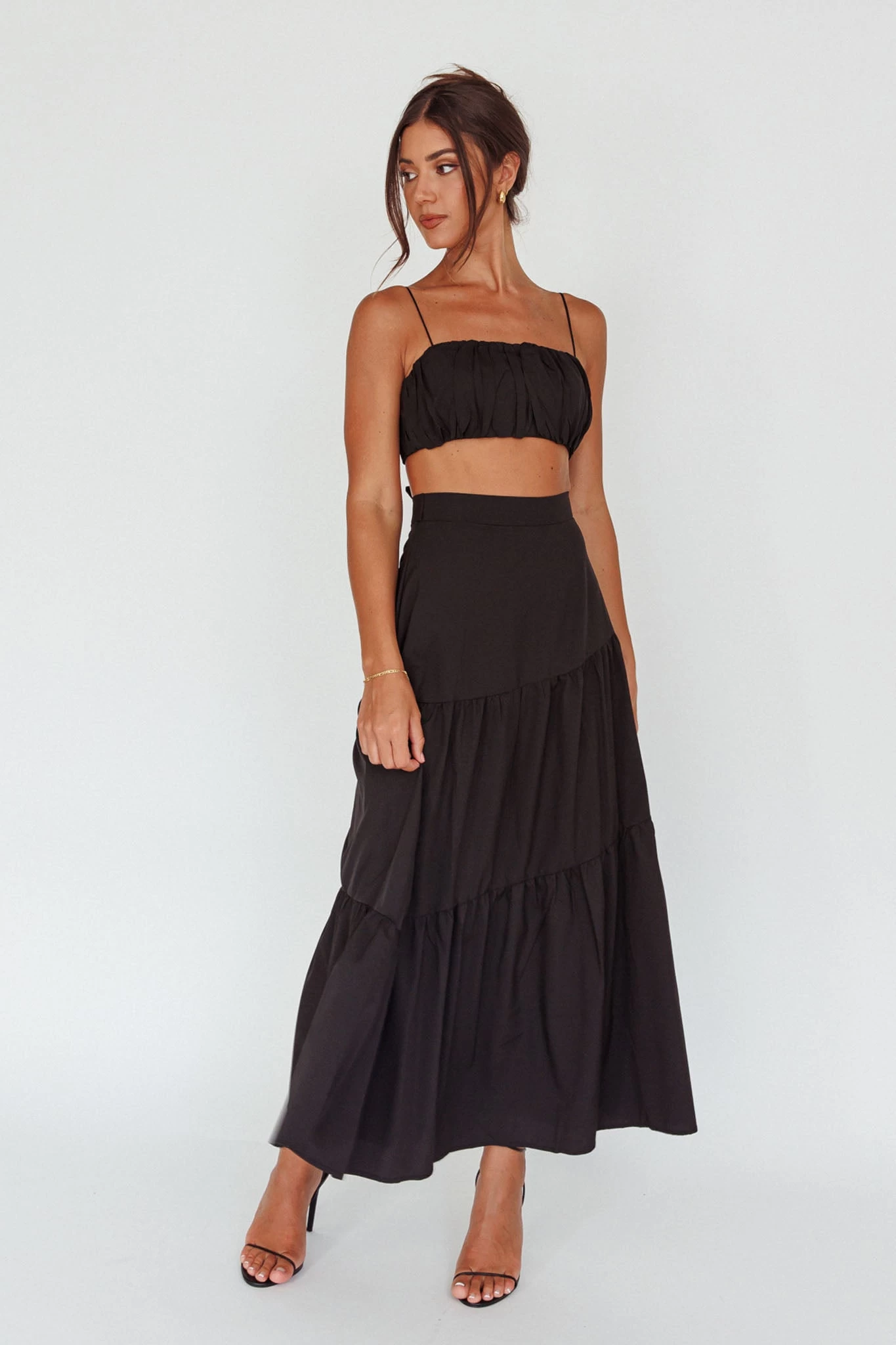 Bondi Waist Tie Maxi Skirt Black - Image 3