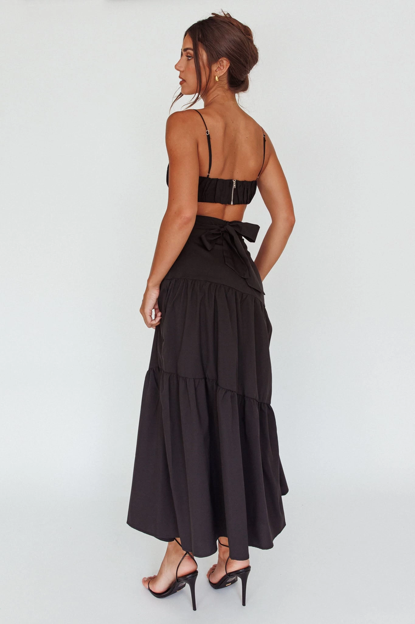Bondi Waist Tie Maxi Skirt Black - Image 2