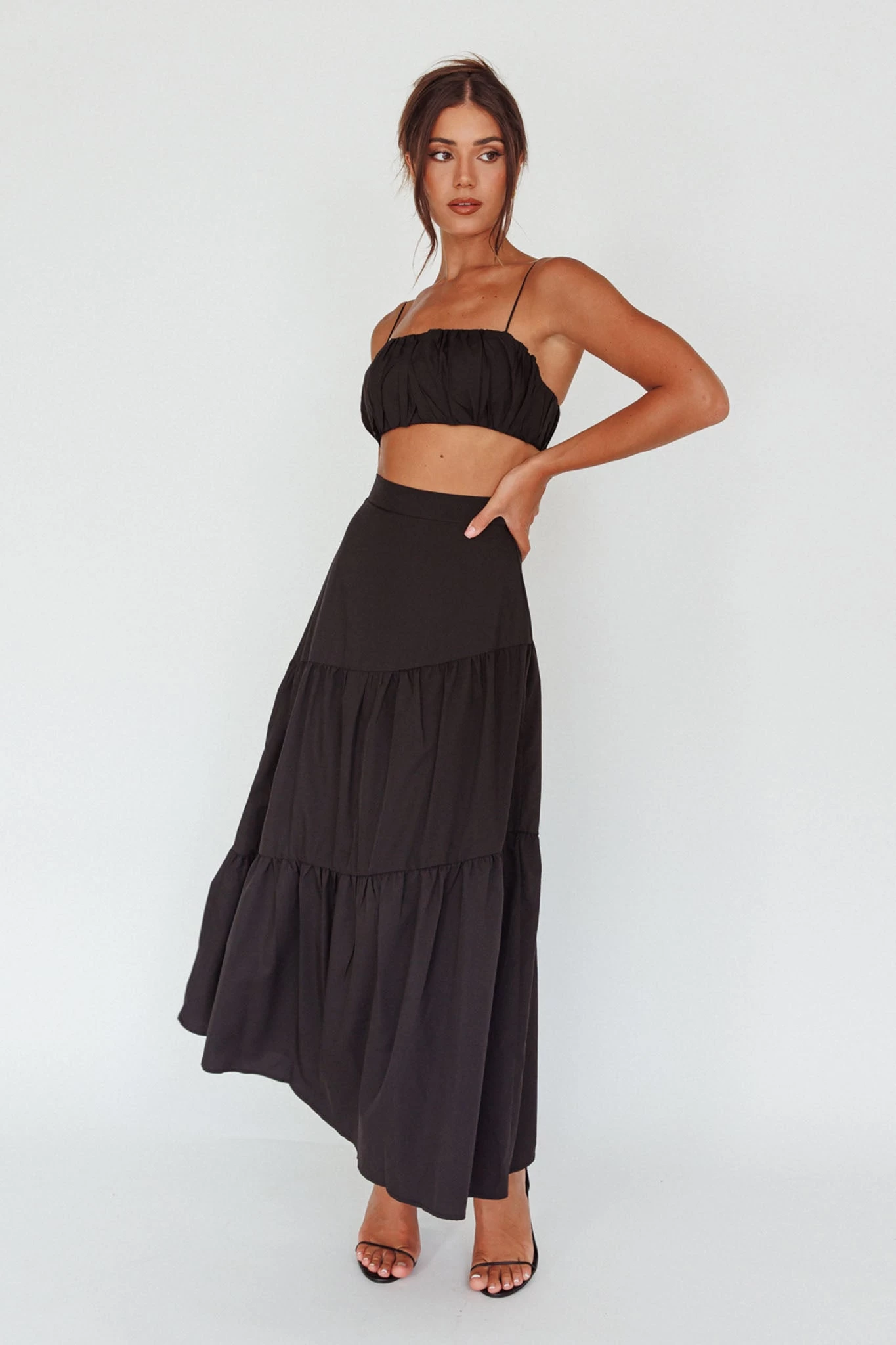 Bondi Waist Tie Maxi Skirt Black - Image 5