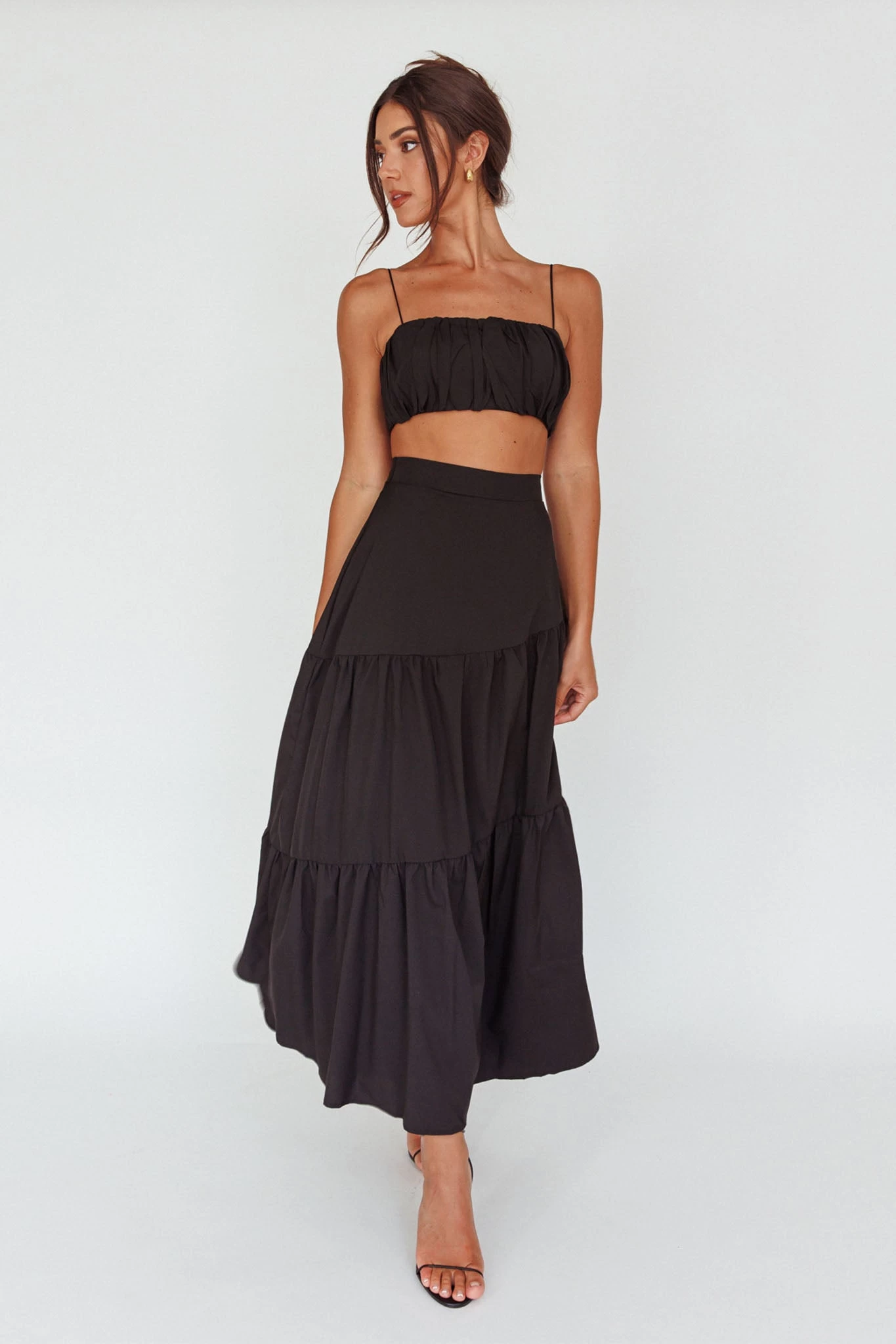 Bondi Waist Tie Maxi Skirt Black - Image 6