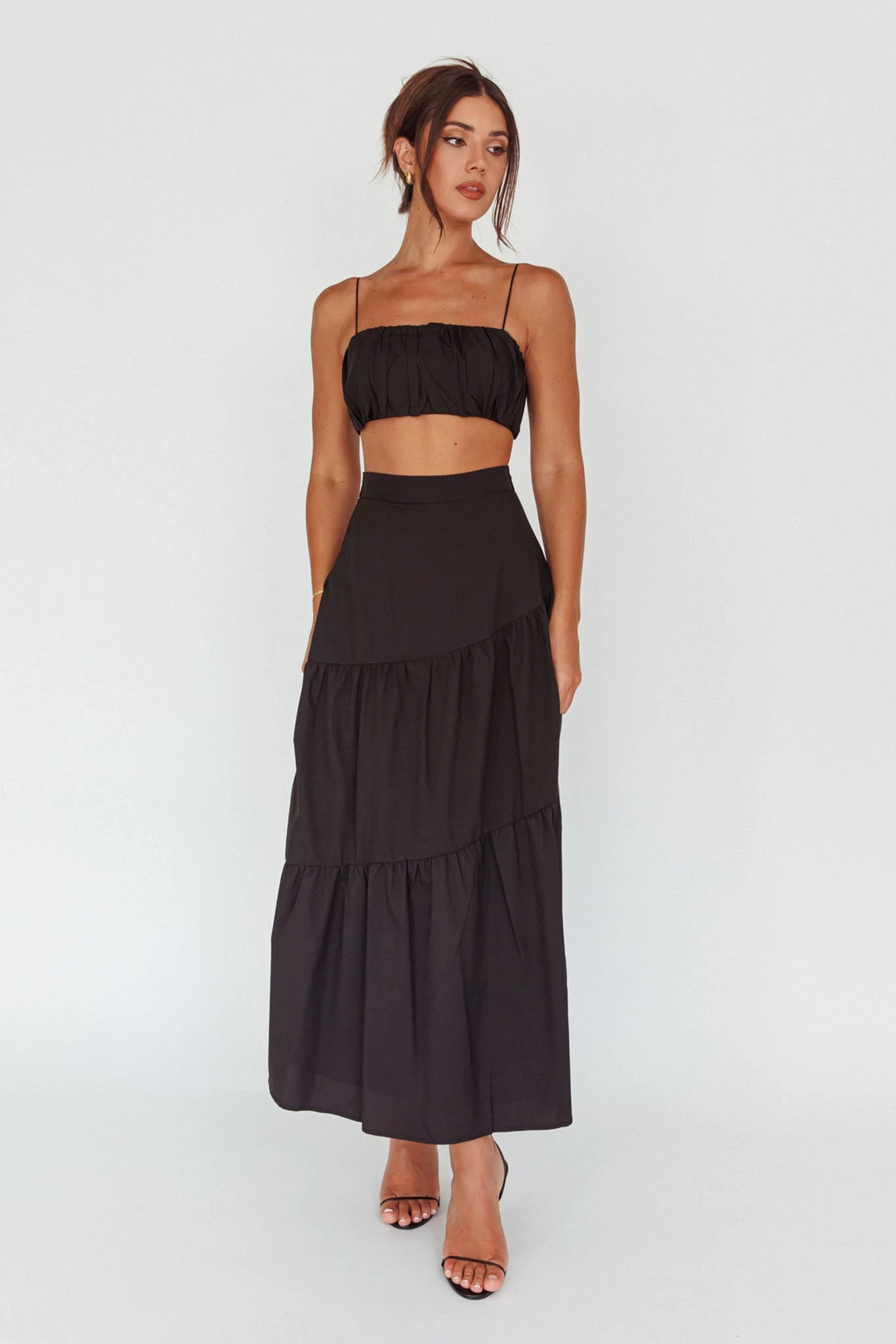 Bondi Waist Tie Maxi Skirt Black - Image 7