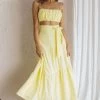 Bondi Waist Tie Maxi Skirt Lemon