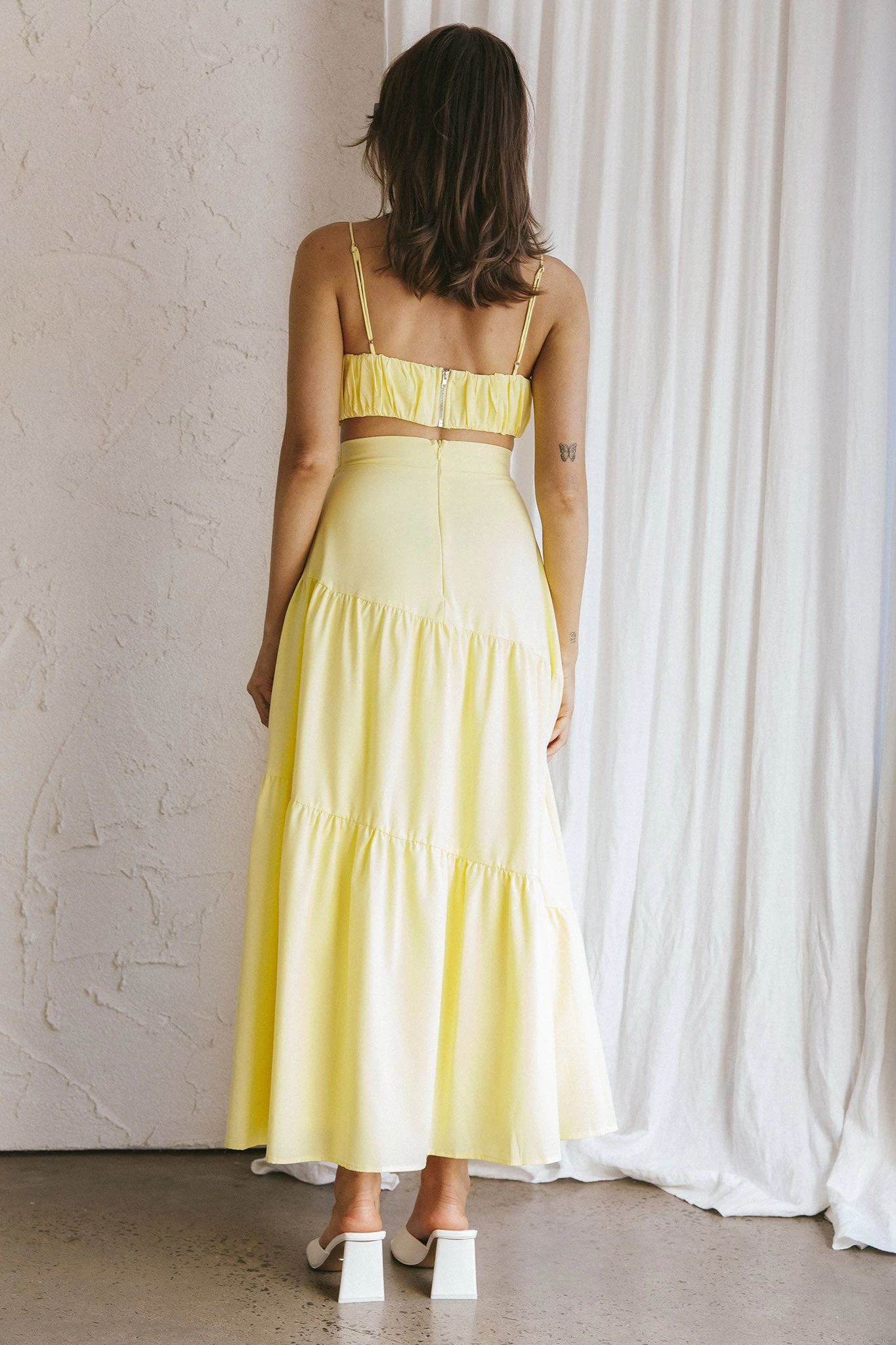 Bondi Waist Tie Maxi Skirt Lemon - Image 6
