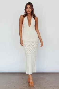 Higher Love Knit Midi Dress Vanilla