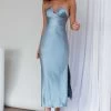 Ma Jolie Strapless Midi Dress Blue