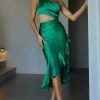 Just A Rumor Cut-Out Midi Dress Green