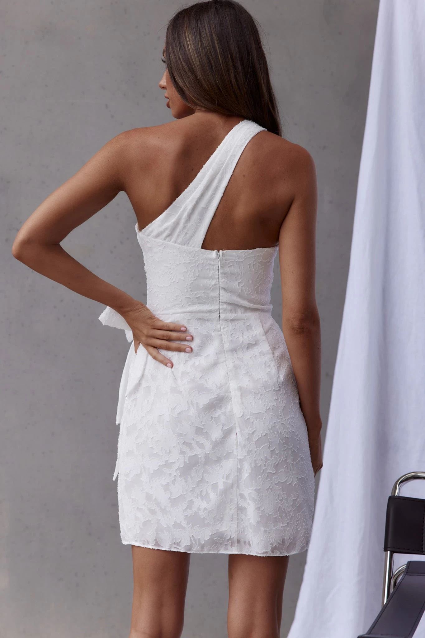 One And Only One-Shoulder Wrap Dress White - Image 2