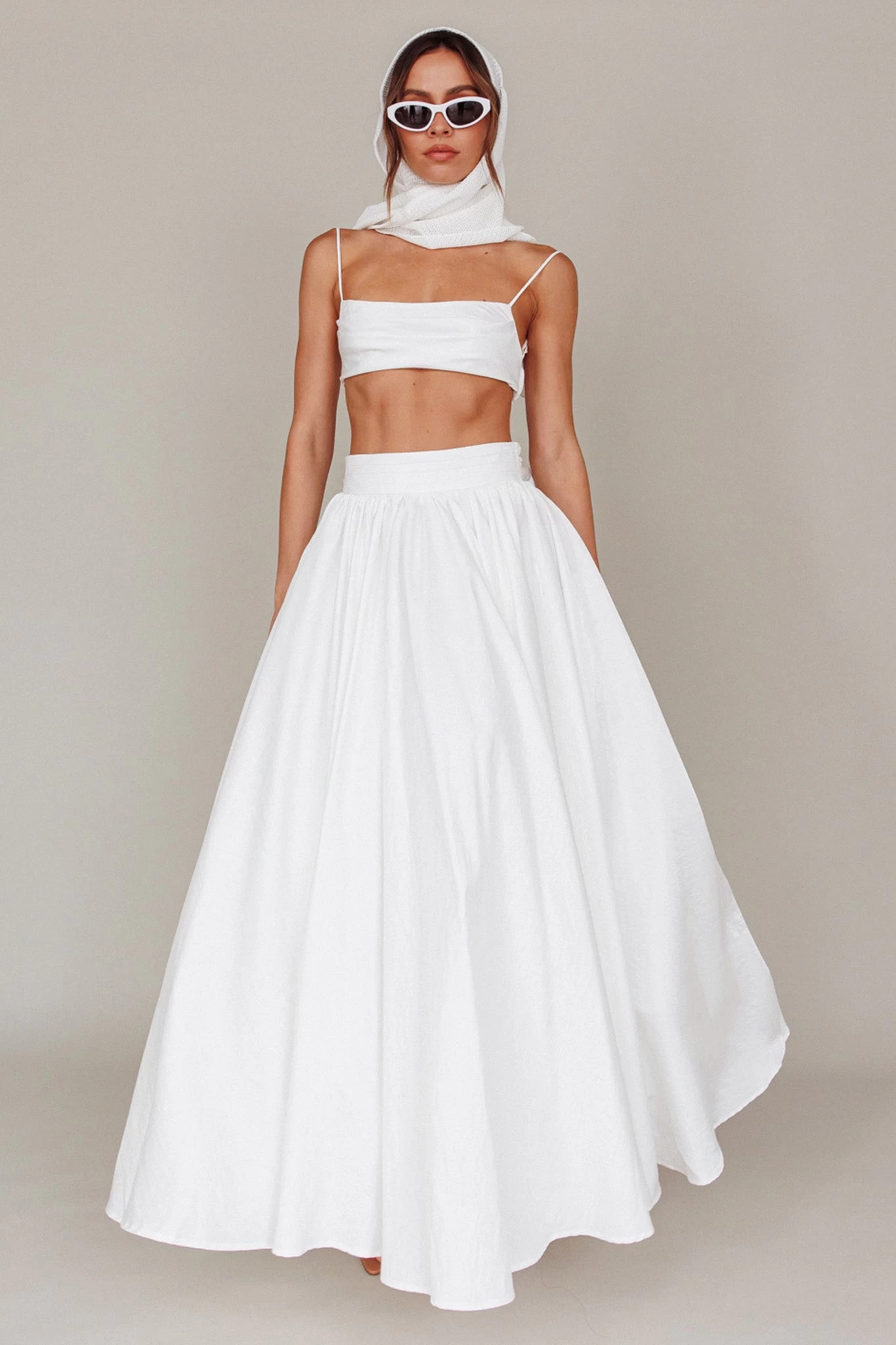 Love Songs Tied Back Maxi Skirt White - Image 3