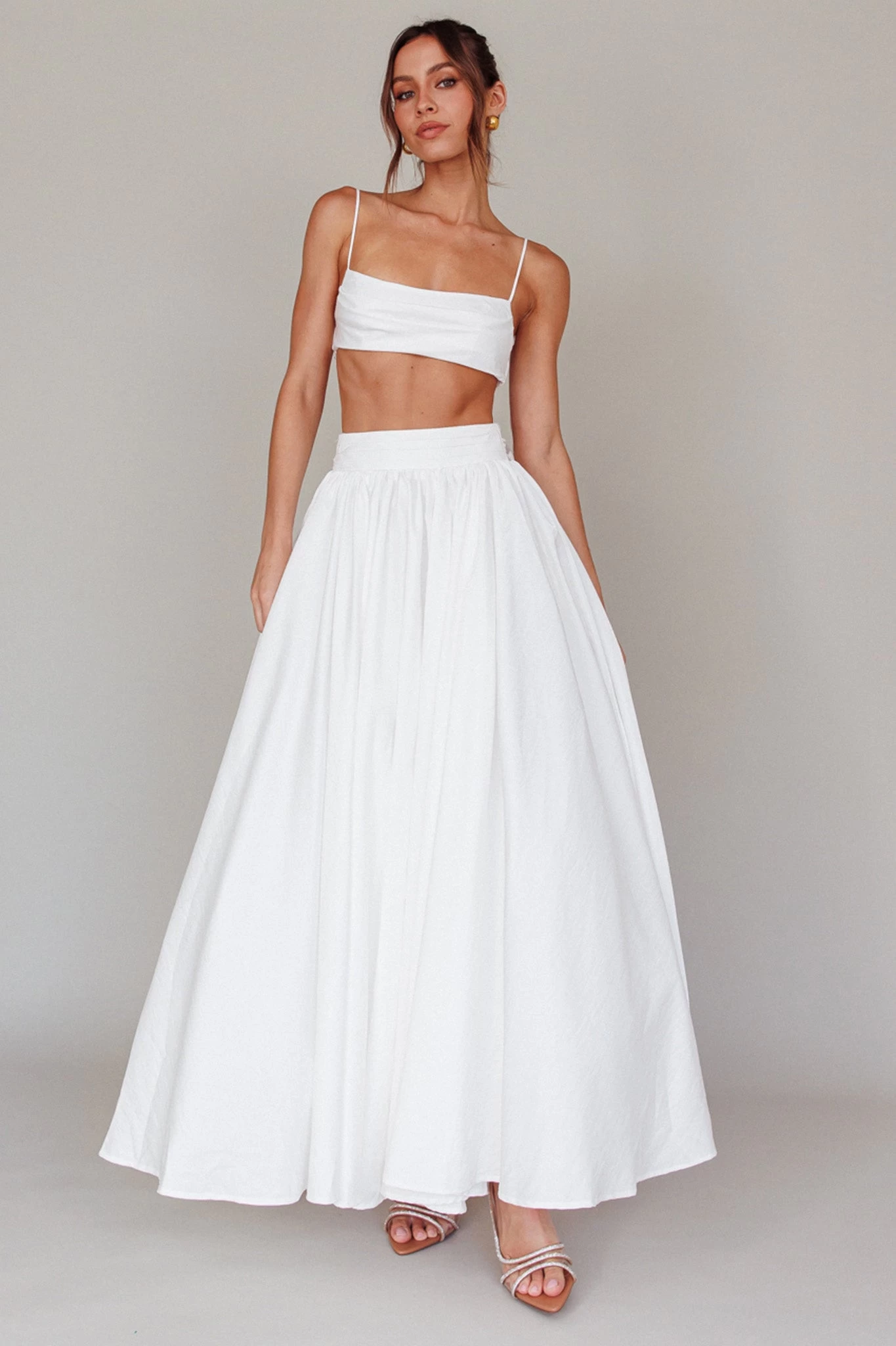 Love Songs Tied Back Maxi Skirt White - Image 4