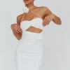 Calia Rose Accent Ruched Mini Dress White