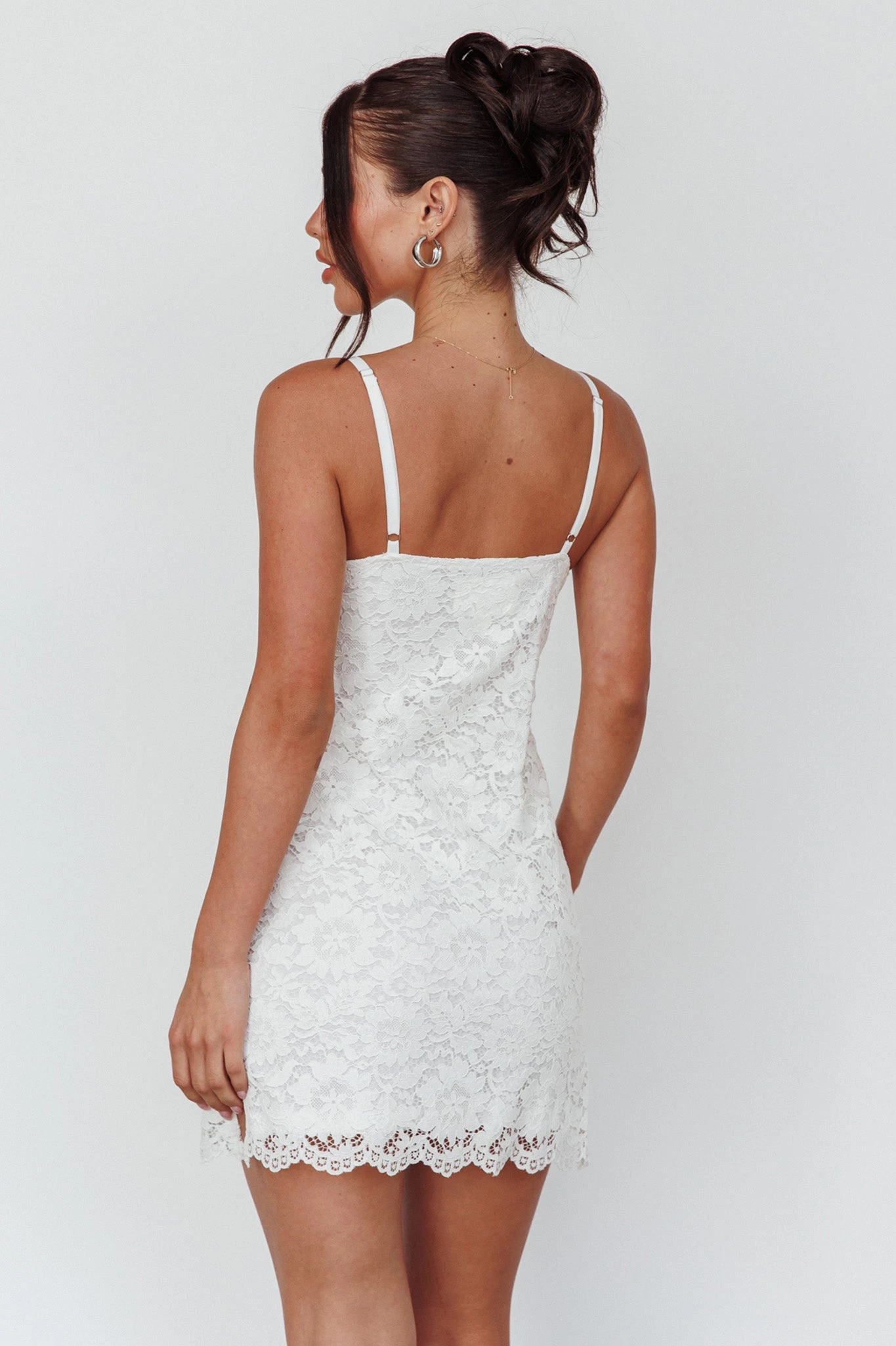 Juniper Moonlight Lace Mini Dress White - Image 2