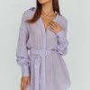 Sady Long Sleeve Shirt Mini Dress Lilac