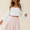 Wildflower Tassel Trim A-line Skirt Pink