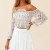 Wildflower Tassel Trim A-line Skirt White