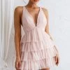 Auguste Tiered Frill Mini Dress Blush