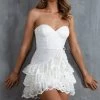 Rosalie Lace Ruffle Mini Dress White