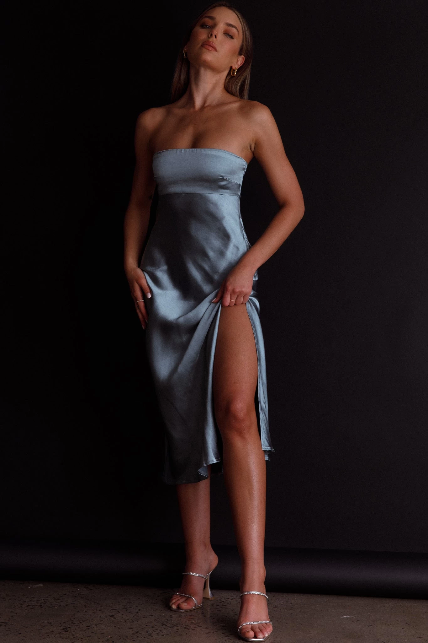 Ladies' Night Cowl Back Midi Dress Seafoam - Image 3