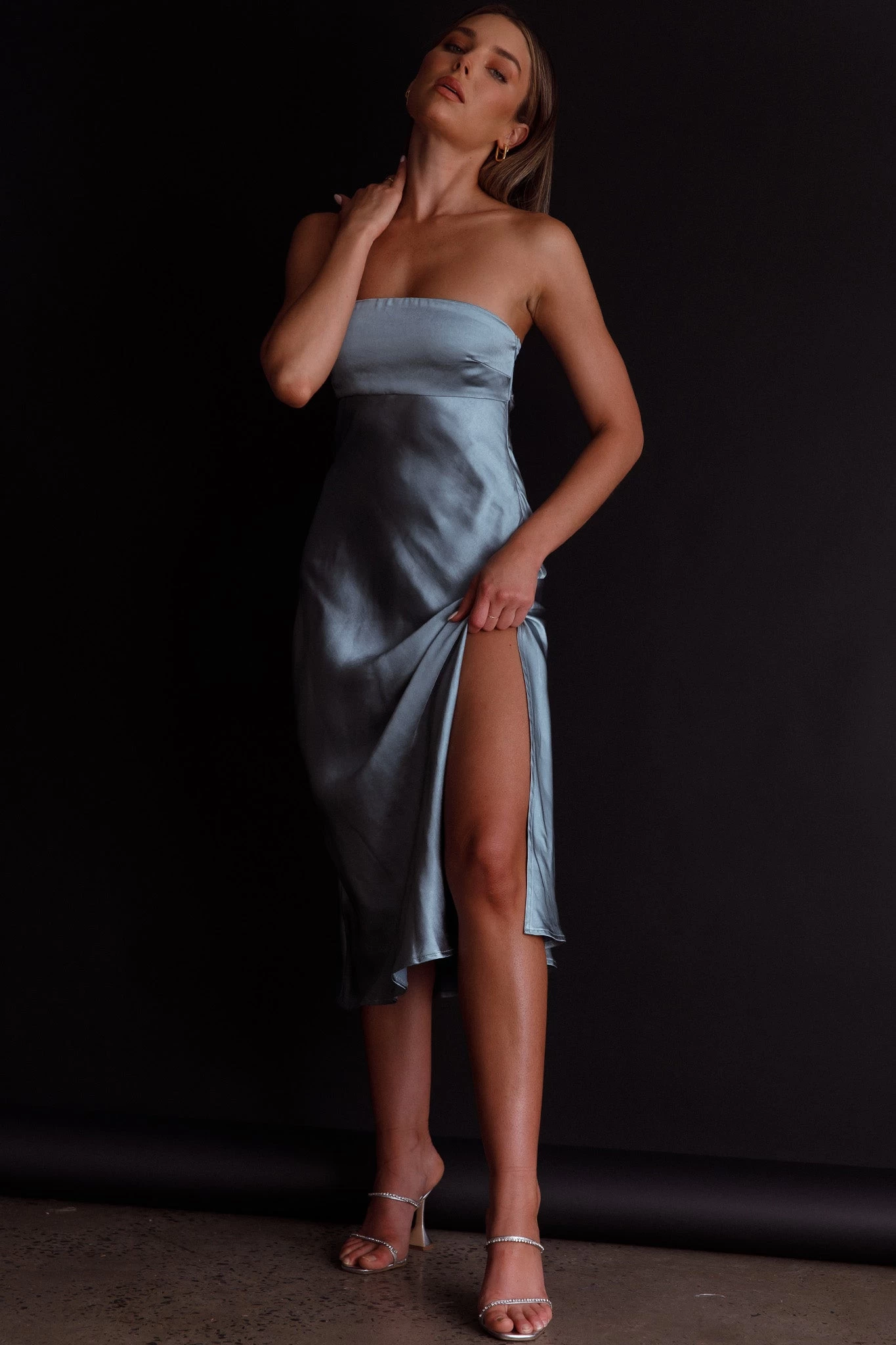 Ladies' Night Cowl Back Midi Dress Seafoam - Image 6