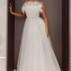 Marietha Organza Frill Maxi Wedding Dress White