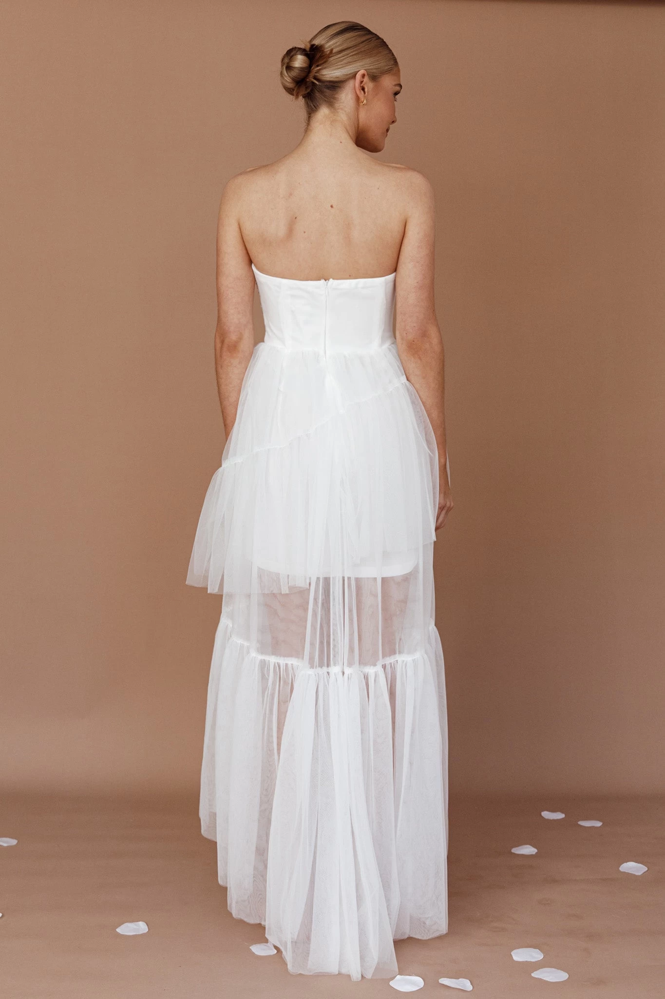 Always & Forever High-Low Midi Dress White - Image 3