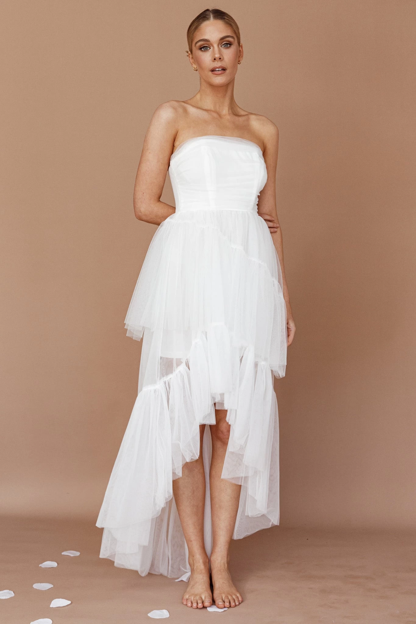 Always & Forever High-Low Midi Dress White - Image 6