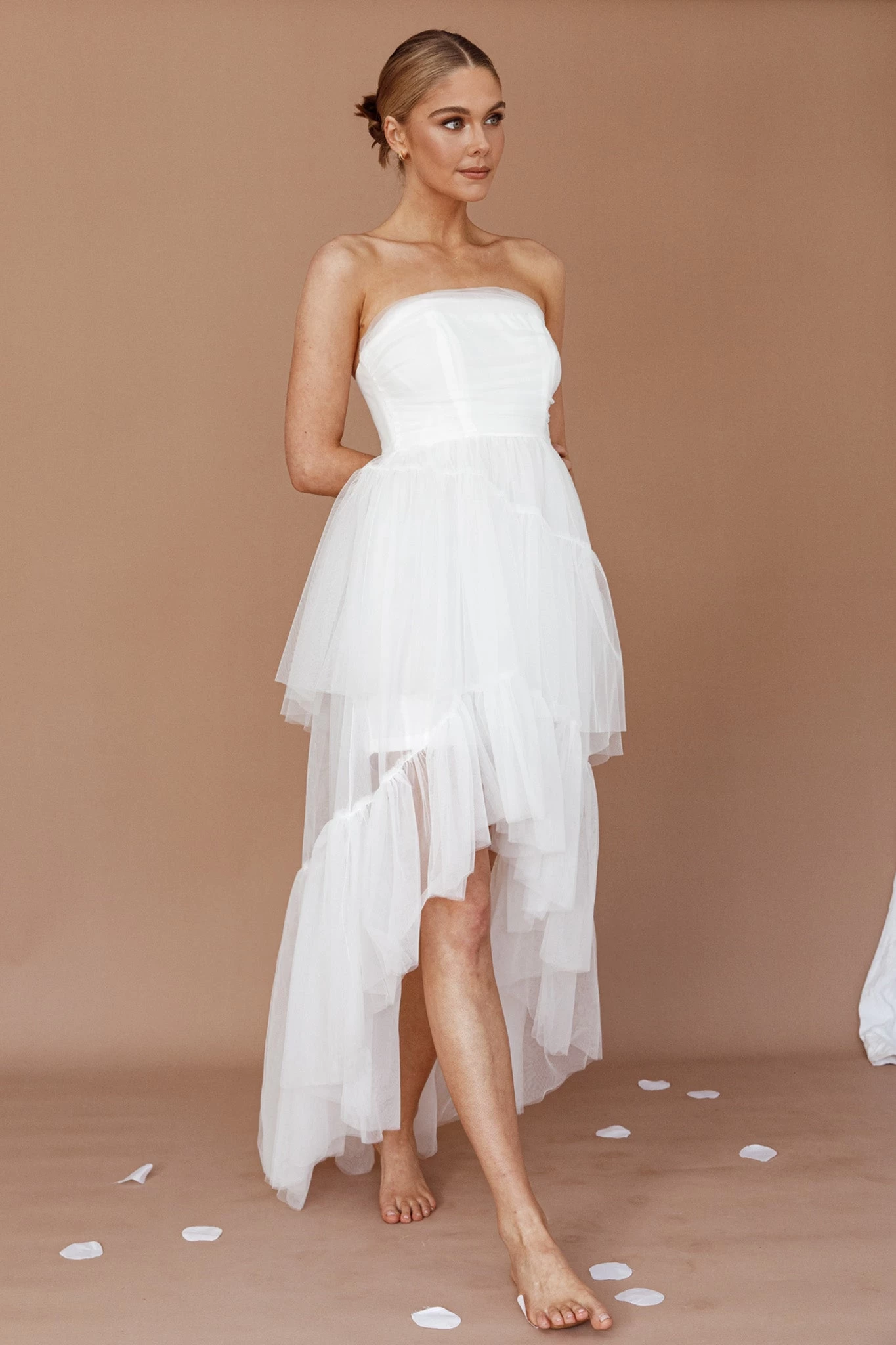 Always & Forever High-Low Midi Dress White - Image 7