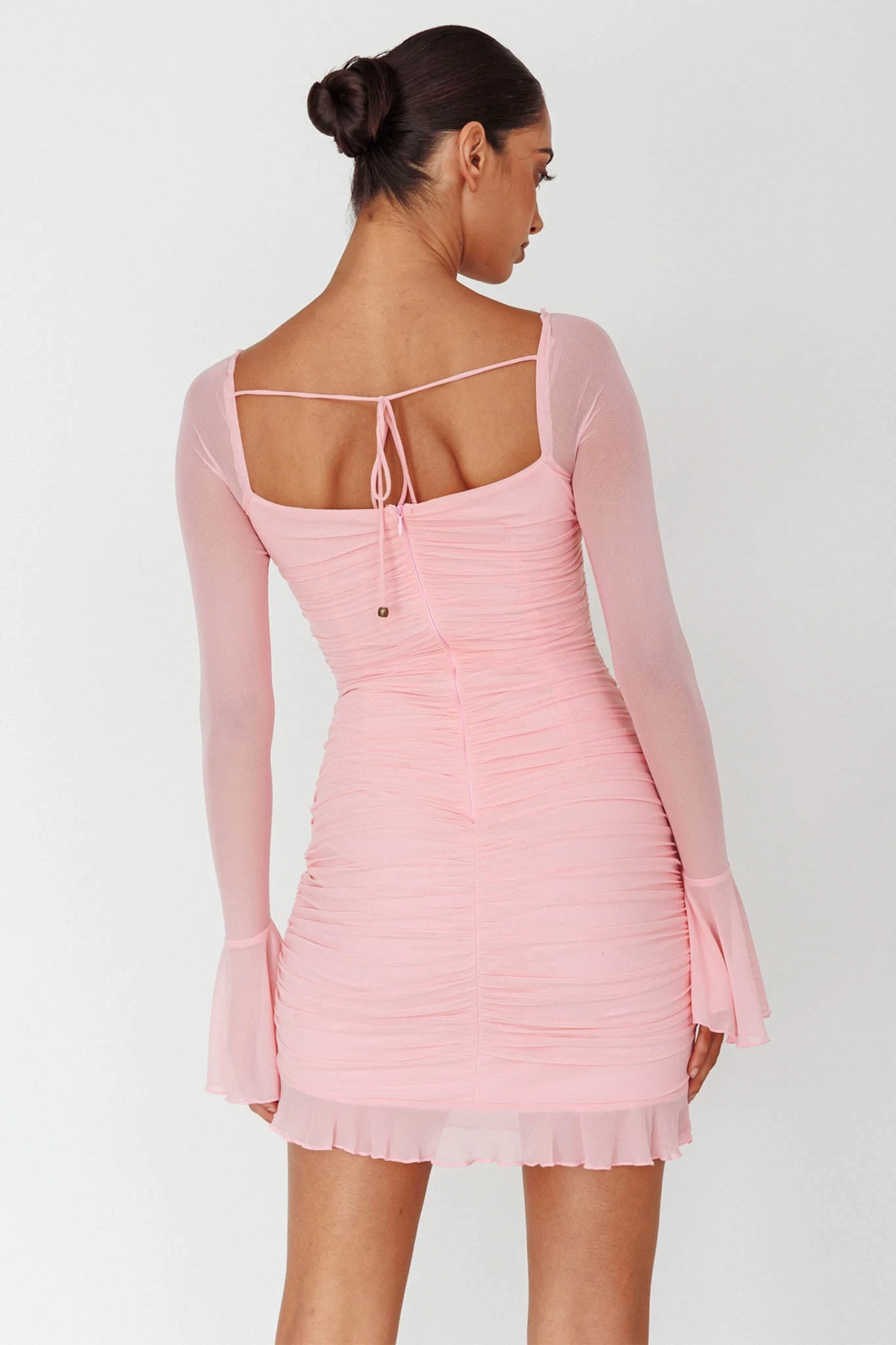 In Bloom Flared Cuff Mini Dress Pink - Image 2