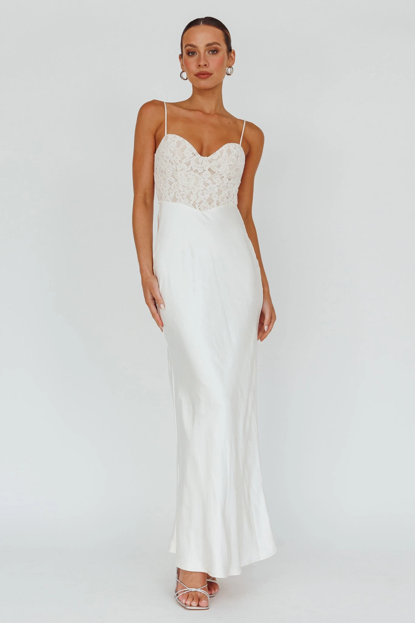 Evening Star Lace Bodice Maxi Dress Ivory - Image 5