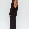 Crystal Ball Open Back Ruched Maxi Dress Black
