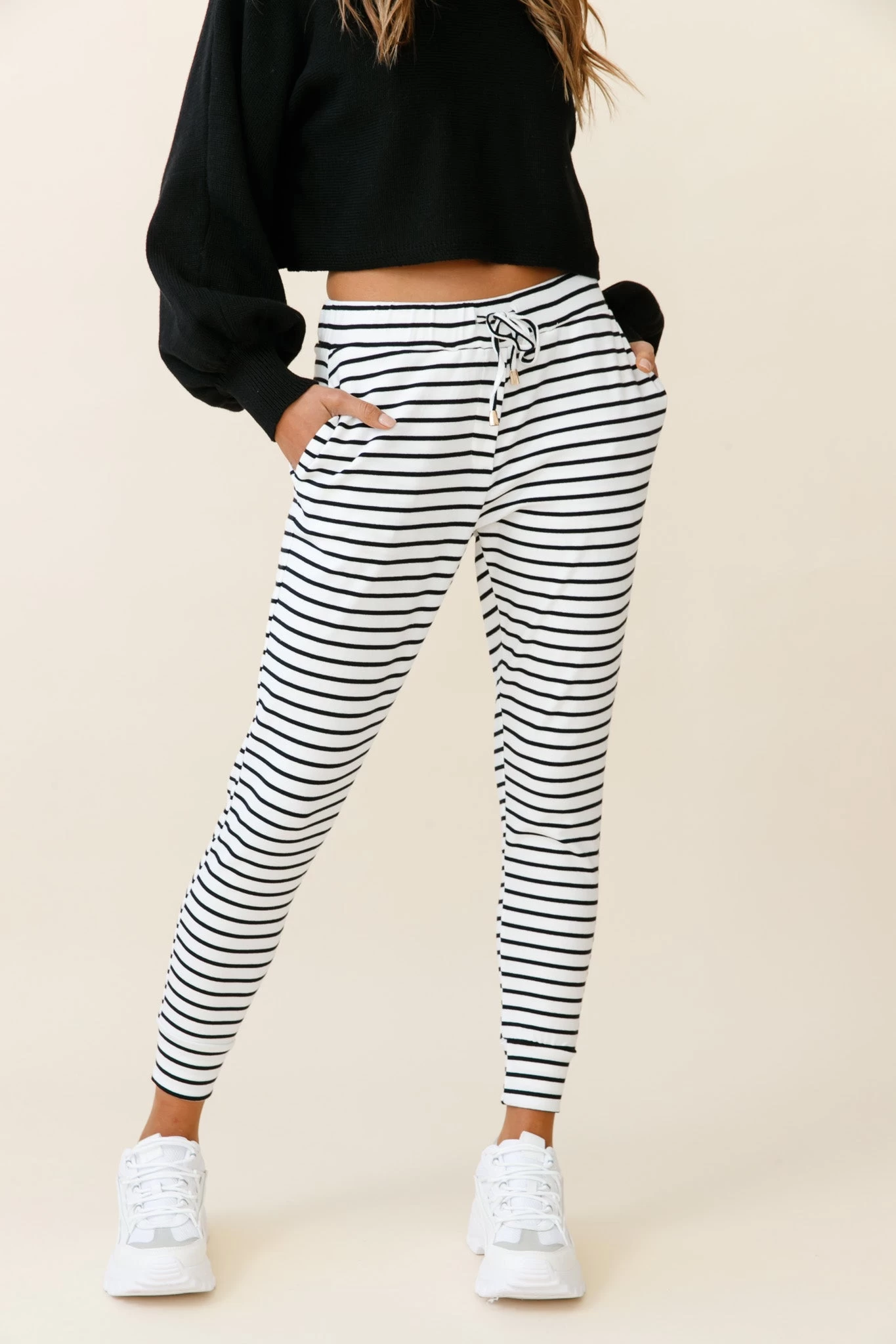 Jameson Pocket Jogger Pants Striped Black - Image 4