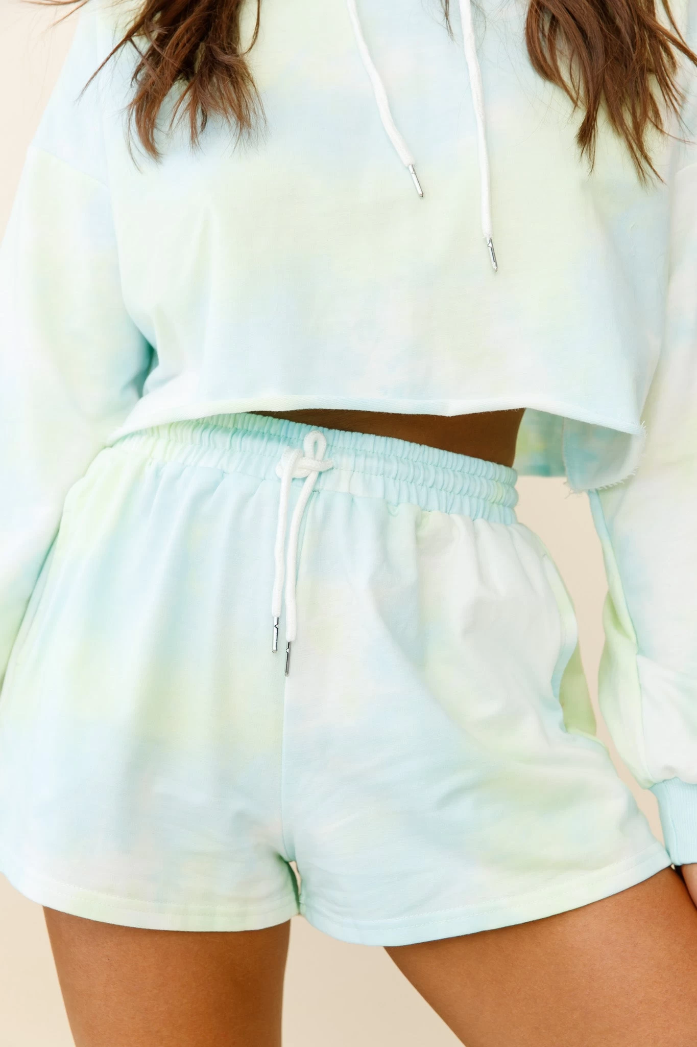 September Sun Drawstring Waist Shorts Green - Image 4