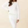 Cozy Up Cable Knit Midi Skirt White