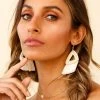 Koko Woven Triangle Straw Earrings Natural