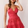 Bianca Fluted Hem Tie-Back Dress Rose