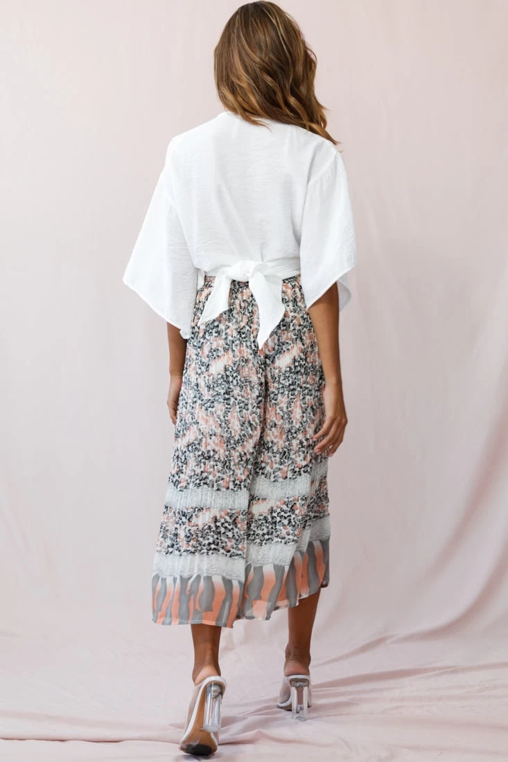 Gemini Accordion Pleat Wide Leg Pants Pink Leopard - Image 4