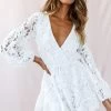 Ever After Keyhole Back Lace Dress White